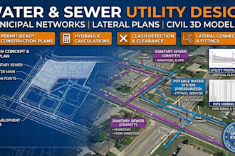 design municipal water and sewer utilities