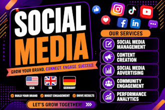 create and set up social media accounts for german and USA businesses