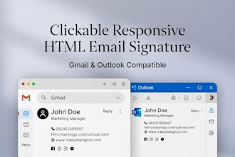 create a clickable responsive HTML email signature for gmail and outlook
