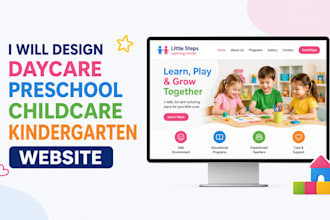 design daycare preschool childcare kindergarten website