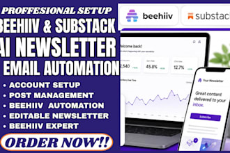 setup beehive account, substack, beehive ai newsletter ai and email automation