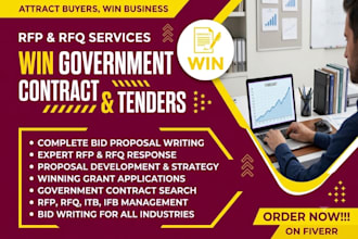 find rfp rfq, write bid proposal, win government contract tender, respond to rfp