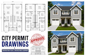 create city permit drawings, construction plans and architectural blueprints