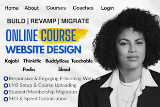 design kajabi website kajabi landing page online course, ghl membership site VA