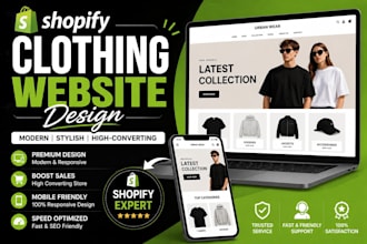 design shopify clothing website, shopify fashion store, clothing brand website
