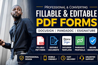 create convert fillable pdf editable pdf form docusign pandadoc esignature forms