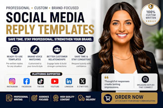 write professional social media reply templates for your brand