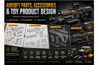 design 3d industrial product design for airsoft part and toys