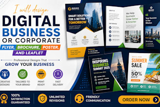 design digital business or corporate flyer, brochure, poster, and leaflet