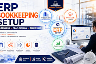 setup jd edwards, oracle fusion and tallyprime for engineering bookkeeping
