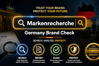 perform germany trademark search, brand check, research and analysis
