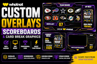 design custom whatnot overlays scoreboards and card break graphics