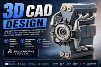 create professional mechanical cad design for electronics drones and robots
