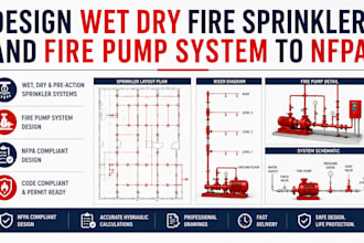 design wet dry fire sprinkler and fire pump system to nfpa
