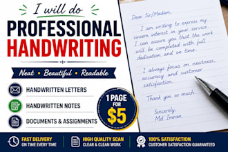 write beautiful handwritten letters, notes, cards,