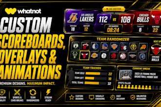 design custom whatnot scoreboards, overlays and sports animations