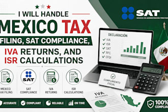 handle mexico tax filing, sat compliance, iva returns, and isr calculations