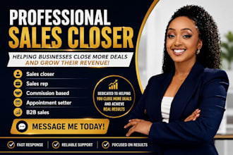 sales closer sales rep commission based appointment setter b2b sales