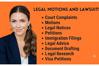 draft court complaints, motions, legal notices, and petitions