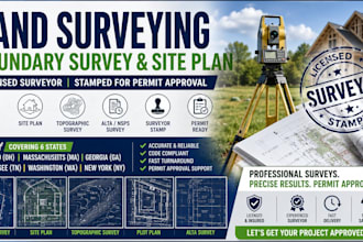 ohio ma ga tn wa ny land survery boundary survey site plan surveyor stamp permit