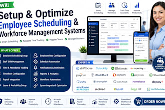 setup employee schedule shiftbase clockify quickbooks monday connecteam paycor