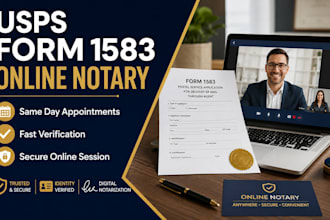 notarize your usps form 1583 online for virtual mailbox
