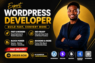 build a wordpress website with spectra, blocksy, kadence block, gutenberg block