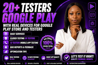 provide real 12 testers or 20 testers for app tester