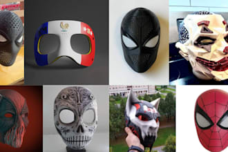create 3d print and paint custom mask 3d helmet cosplay mask halloween mask stl