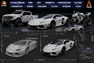 3d vehicle design rc widebody kit fivem ems gta 5 car livery blender 3d printing