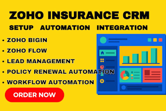 setup zoho CRM zoho bigin zoho flow zoho forms zoho sign for insurance agencies