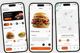 develop a custom food delivery app for android and IOS