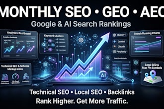 do monthly se0, GEO, aeo, ai se0, local SEO, backlinks, google ranking