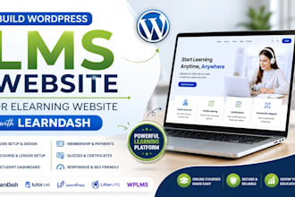 build wordpress lms website or elearning website with learndash