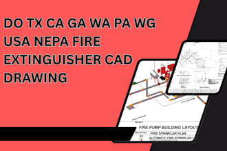 do tx ca ga wa pa wg usa nepa fire extinguisher cad drawing