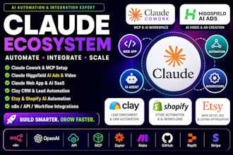 claude cowork claude higgsfield ai ads claude web apps claude clay esty shopify