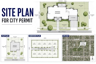 create site plan, plot plan, subdivision plan, and site map for city permit