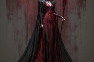 horror vampire lord queen character desing