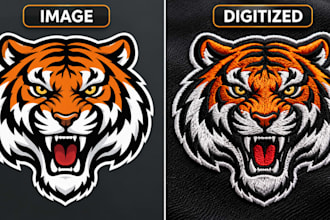 digitize image to embroidery, custom photo or logo to dst pes