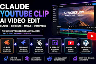 claude youtube clip ai video edit claude genspark manus claude wordpress website