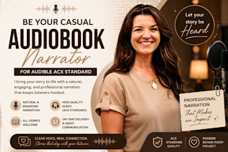 be engaging audiobook narrator for audible acx standard and be voiceover artist