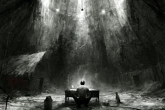 create an horror dark art illustration