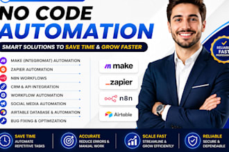 fix, setup make com automation, zapier automation, airtable database, make com