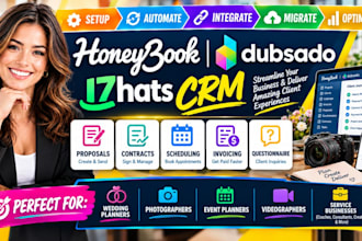 setup honeybook dubsado crm 17hats client journey contracts scheduling invoicing