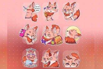 create custom furry fox stickers, badges, and sticker packs