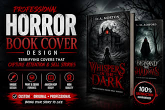 a terrifying horror book cover illustration