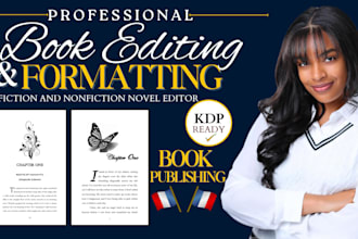 book editing book formatting layout KDP fiction novel print and ebook formatting