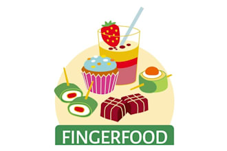 design minimalist elegant finger food theme logo