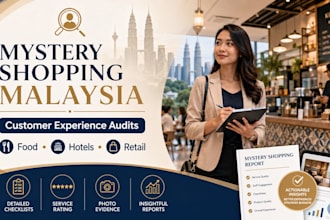be your mystery shopper in malaysia eg kl, selangor, klang valley