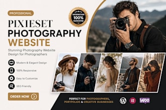 design a professional pixieset website for photographers, redesign pixieset web